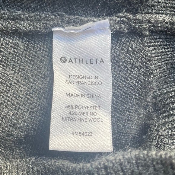 Athleta Hanover Sweater Merino Wool Thermolite Pullover Charcoal Gray Size Small - Picture 7 of 9